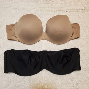 36D Strapless Bra Bundle! Nude and Black